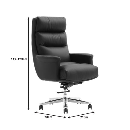 Manager's office chair Nagal pakoworld PU in black color 71x73x117-123cm