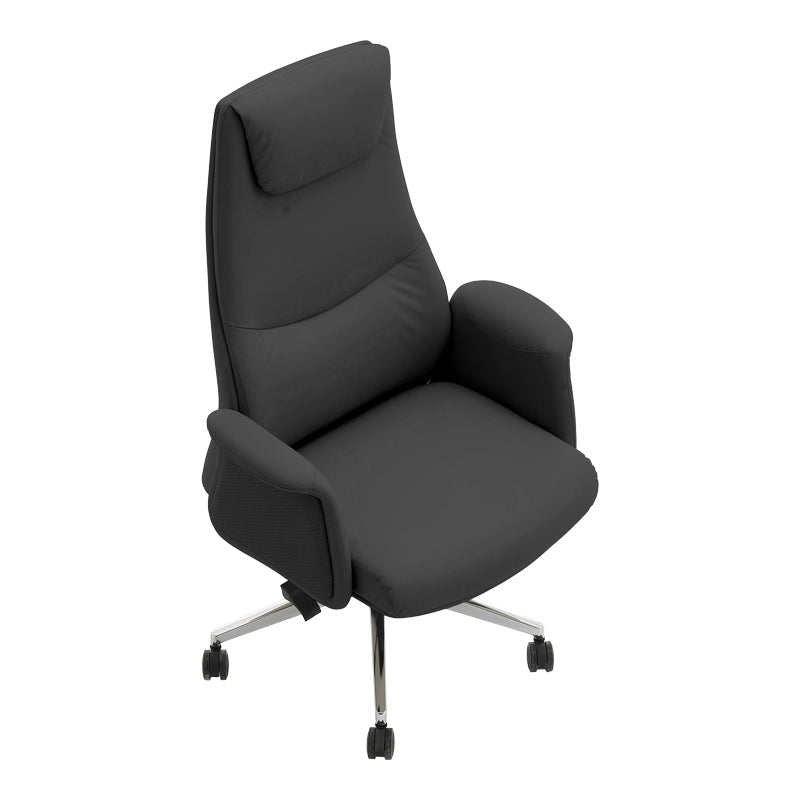 Manager's office chair Rekter pakoworld PU in black color 77x65x119-127cm