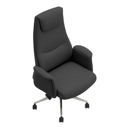 Manager's office chair Rekter pakoworld PU in black color 77x65x119-127cm