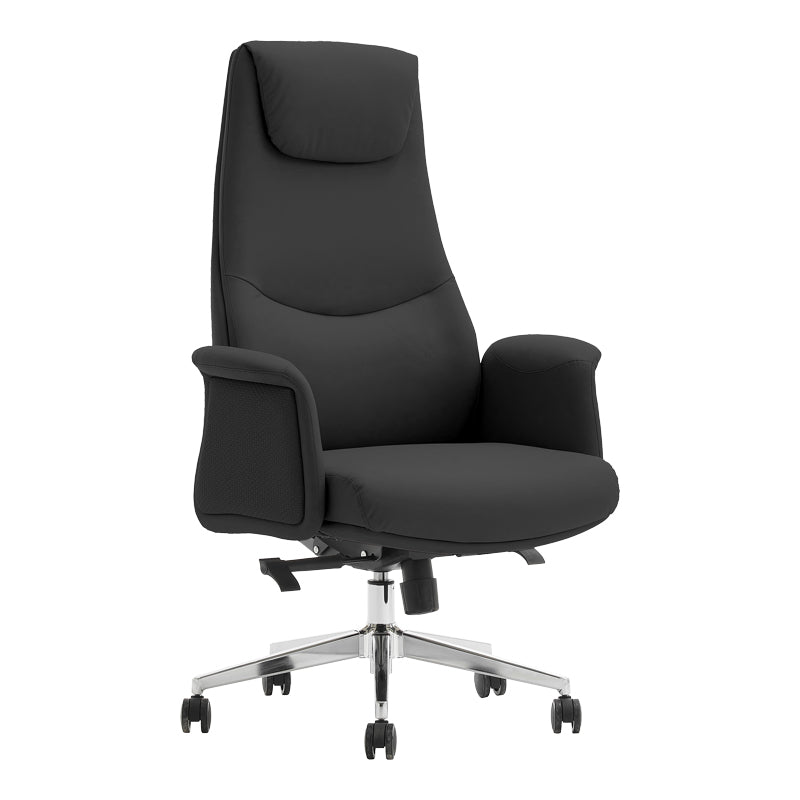 Manager's office chair Rekter pakoworld PU in black color 77x65x119-127cm