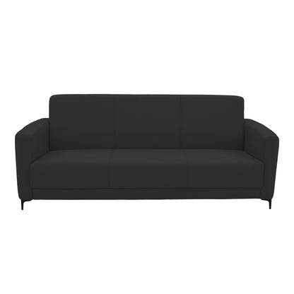 Three seater sofa Sidica pakoworld PU in black color 185x78x83cm