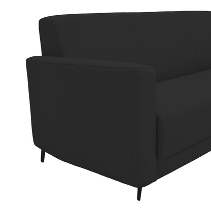Three seater sofa Sidica pakoworld PU in black color 185x78x83cm