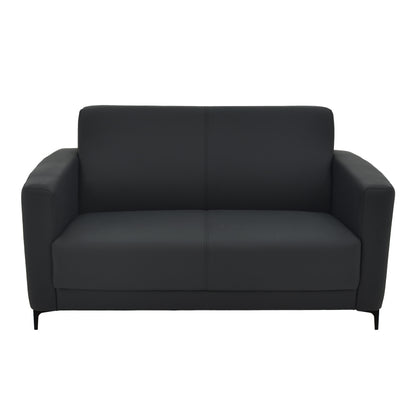 Two seater sofa Sidica I pakoworld PU in black color 135x78x83cm