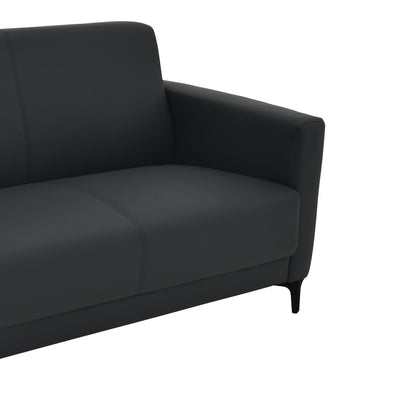 Two seater sofa Sidica I pakoworld PU in black color 135x78x83cm