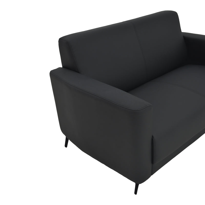 Two seater sofa Sidica I pakoworld PU in black color 135x78x83cm