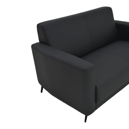 Two seater sofa Sidica I pakoworld PU in black color 135x78x83cm