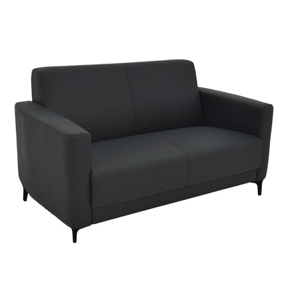 Two seater sofa Sidica I pakoworld PU in black color 135x78x83cm