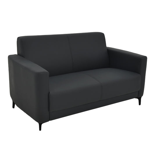 Two seater sofa Sidica I pakoworld PU in black color 135x78x83cm