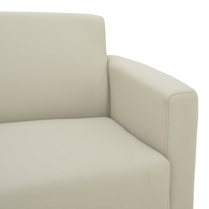 Three seater sofa Sidica pakoworld PU in beige color 185x82x81cm