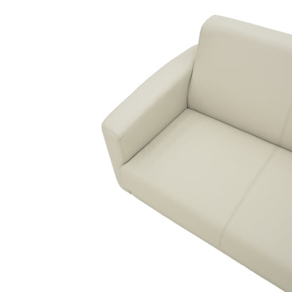 Three seater sofa Sidica pakoworld PU in beige color 185x82x81cm