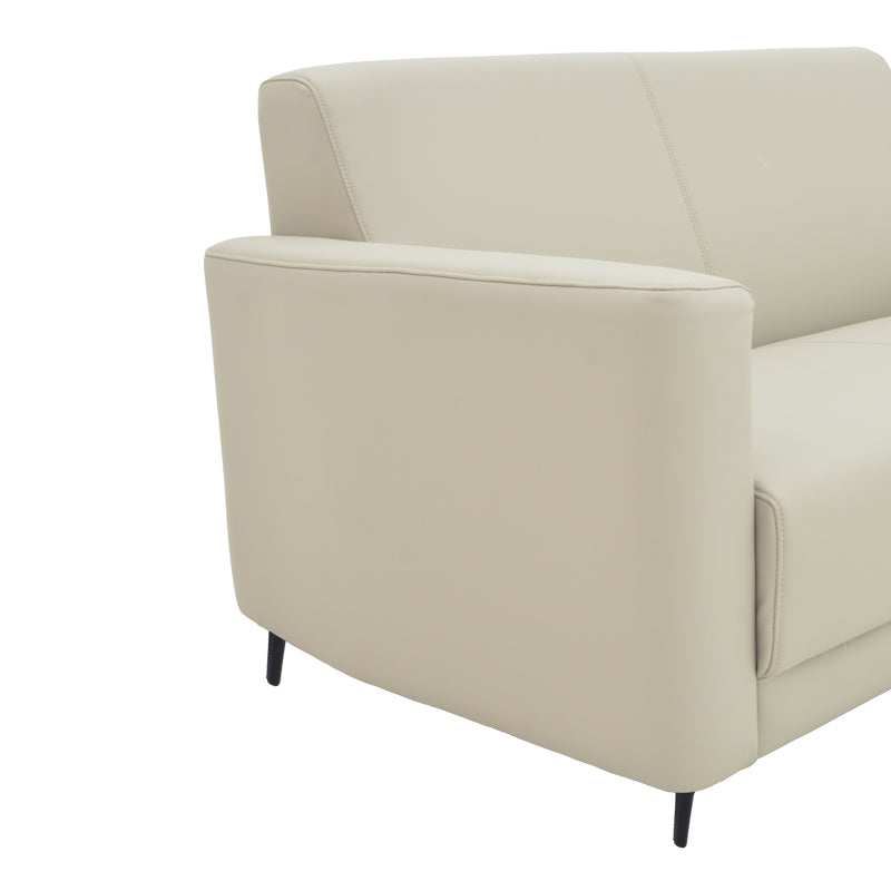 Three seater sofa Sidica pakoworld PU in beige color 185x82x81cm