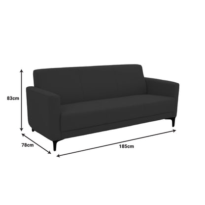 Three seater sofa Sidica pakoworld PU in beige color 185x82x81cm