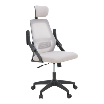 Office chair Peja fabric mesh grey-beige and black frame 58x60x107-117cm
