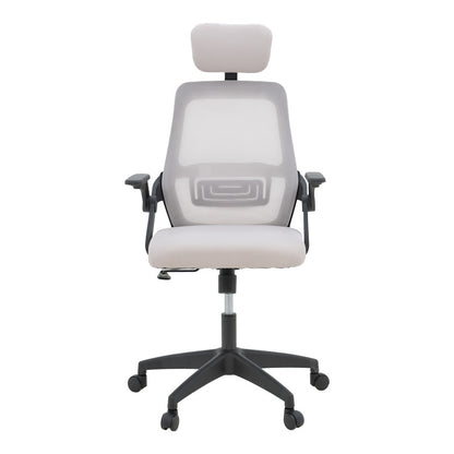 Office chair Peja fabric mesh grey-beige and black frame 58x60x107-117cm