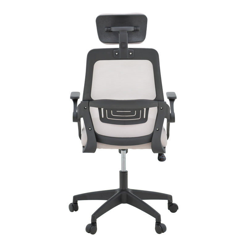 Office chair Peja fabric mesh grey-beige and black frame 58x60x107-117cm