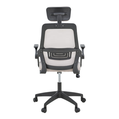 Office chair Peja fabric mesh grey-beige and black frame 58x60x107-117cm