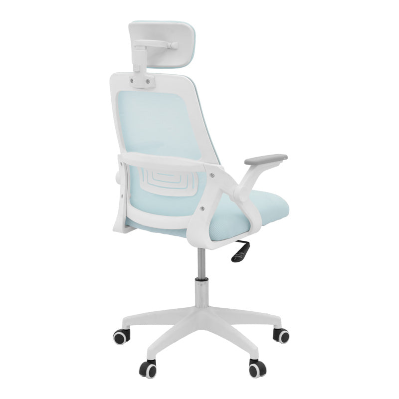 Office chair Peja fabric mesh mint-frame white 58x60x107-117cm