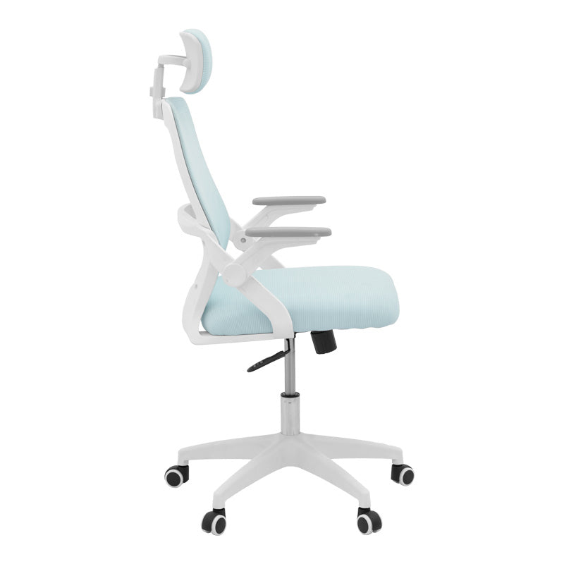 Office chair Peja fabric mesh mint-frame white 58x60x107-117cm