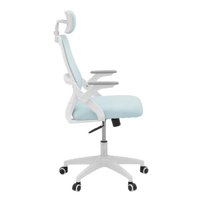 Office chair Peja fabric mesh mint-frame white 58x60x107-117cm