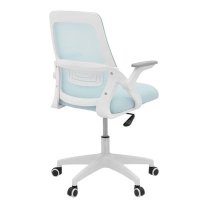 Office chair Reji fabric mesh light blue -frame white 58x60x89-99cm