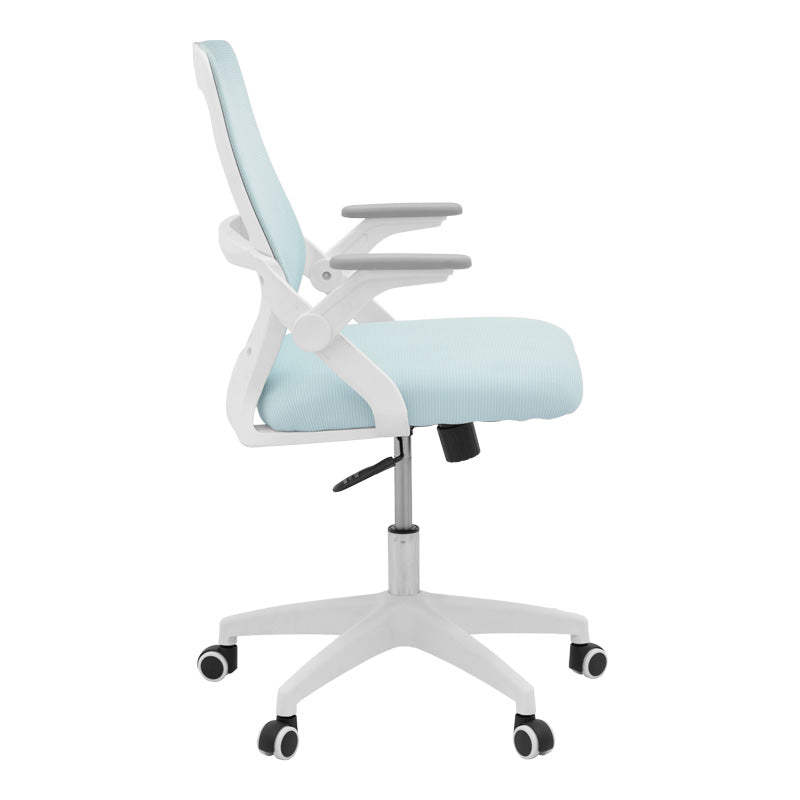 Office chair Reji fabric mesh light blue -frame white 58x60x89-99cm
