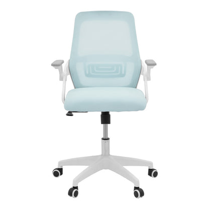 Office chair Reji fabric mesh light blue -frame white 58x60x89-99cm
