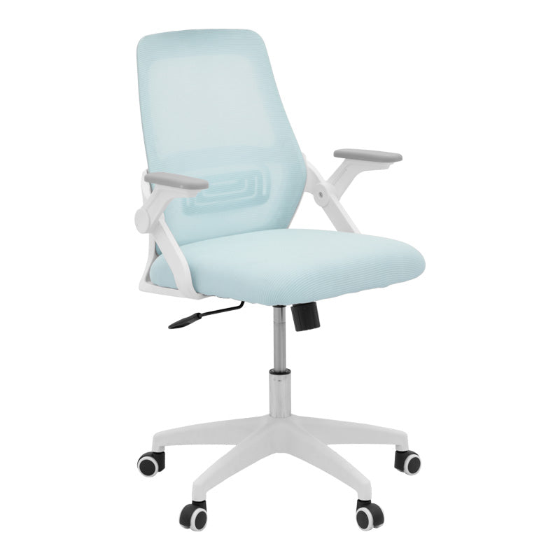 Office chair Reji fabric mesh light blue -frame white 58x60x89-99cm