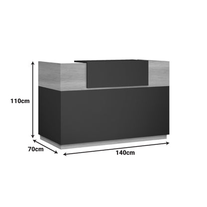 Reception Lotus in oak - dark grey color 140x70x110cm