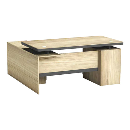 Lotus professional desk with right corner in natural-anthracite shade 200x160x76cm