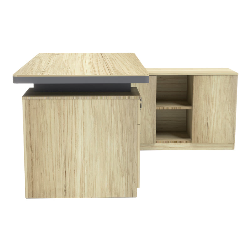 Lotus professional desk with right corner in natural-anthracite shade 200x160x76cm