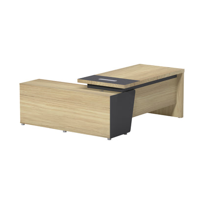 Lotus professional desk with right corner in natural-anthracite shade 160x160x75cm