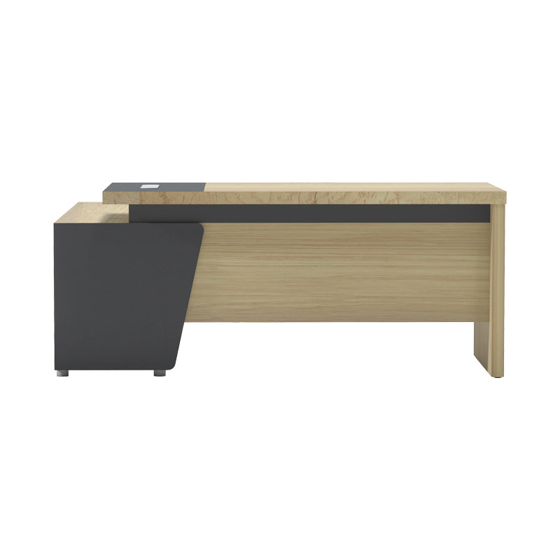 Lotus professional desk with right corner in natural-anthracite shade 160x160x75cm