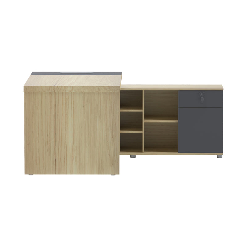 Lotus professional desk with right corner in natural-anthracite shade 160x160x75cm