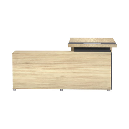 Lotus professional desk with right corner in natural-anthracite shade 160x160x75cm