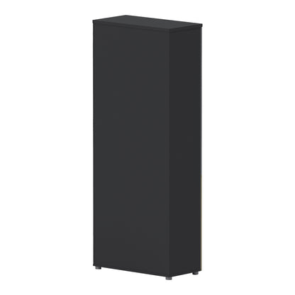 Professional bookcase Lotus with doors by glass in natural-anhracite color 80x40x200cm