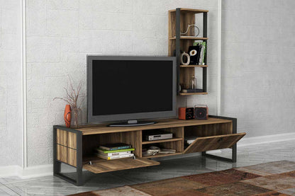 Tv unit PWF-0039 pakoworld in walnut color 184,5x35x45cm