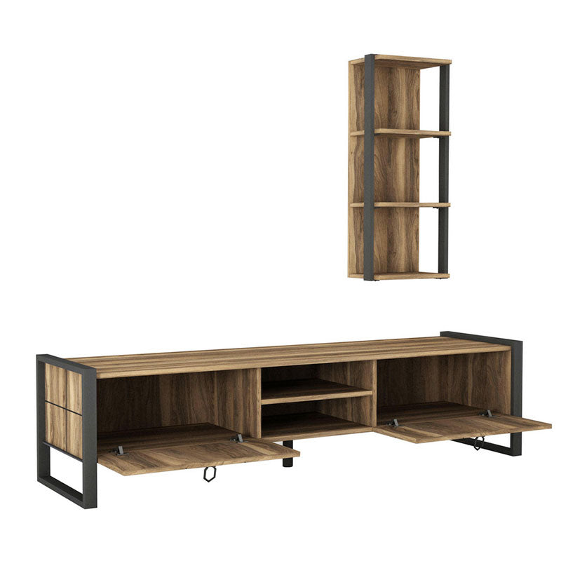 Tv unit PWF-0039 pakoworld in walnut color 184,5x35x45cm