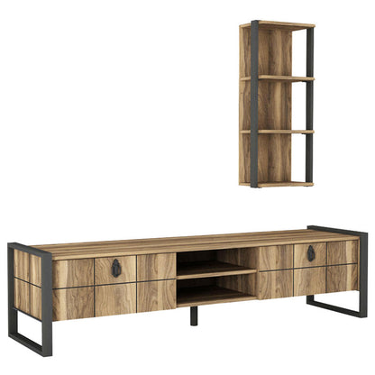 Tv unit PWF-0039 pakoworld in walnut color 184,5x35x45cm