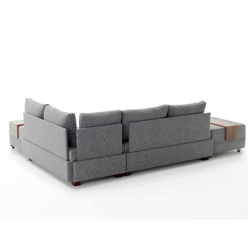 Polymorphic sofa-bed left corner PWF-0155 with charcoal fabric 210x280x70cm