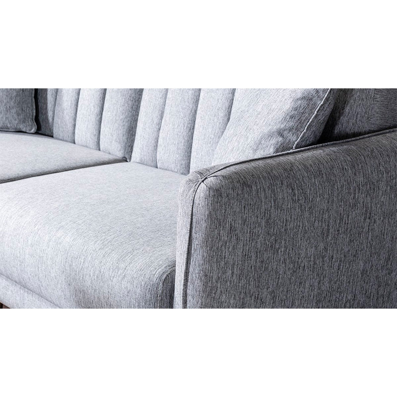 3 seater sofa-bed PWF-0178 fabric grey color 202x80x85cm