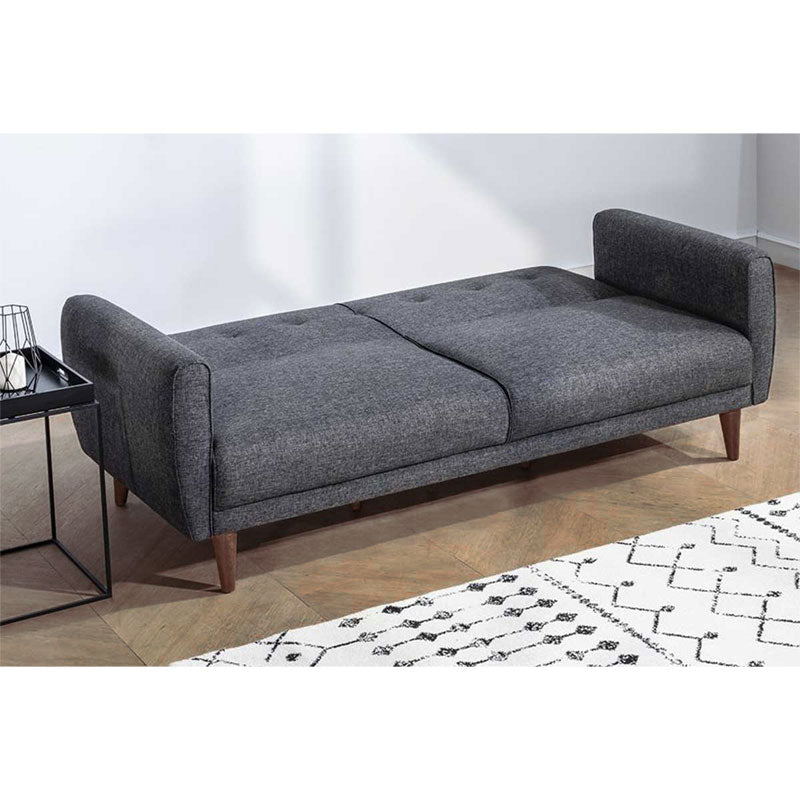 3 seater sofa-bed PWF-0179 fabric in dark grey color 205x80x85cm