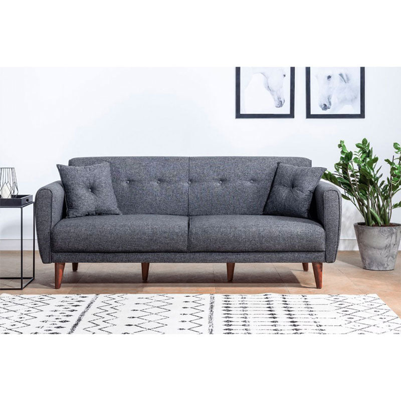 3 seater sofa-bed PWF-0179 fabric in dark grey color 205x80x85cm