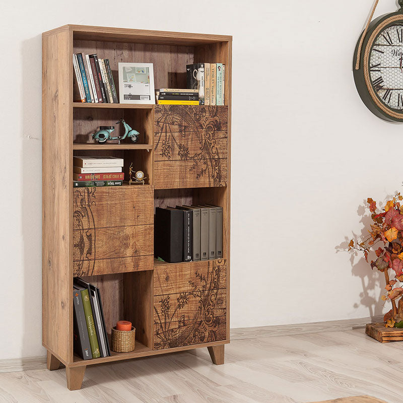 Bookcase PWF-0181-7 in Atlantic pine color 80x36x155cm