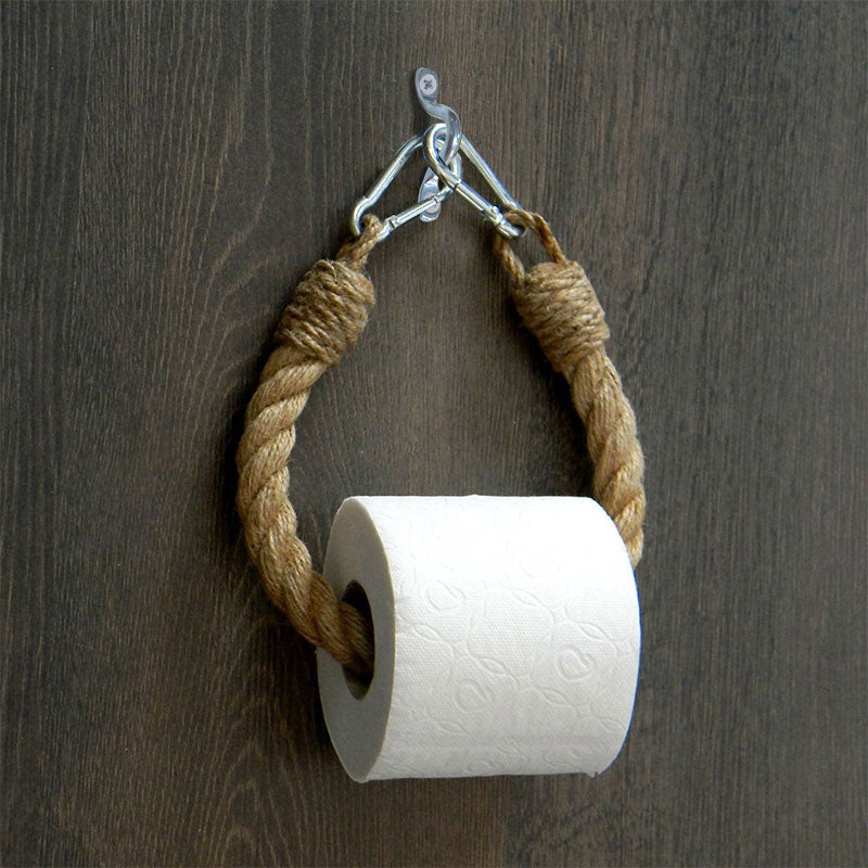 Toiler paper holder PWF-0226 pakoworld metal and rope 12x3x38cm