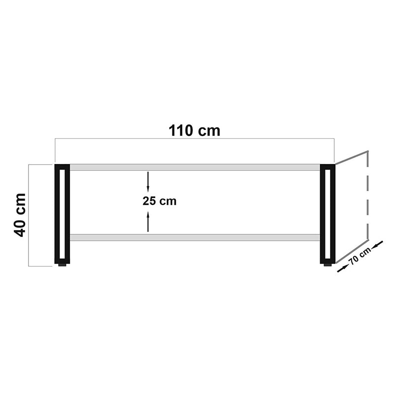 Coffee table PWF-0240 pakoworld in pine - black color 110x70x40