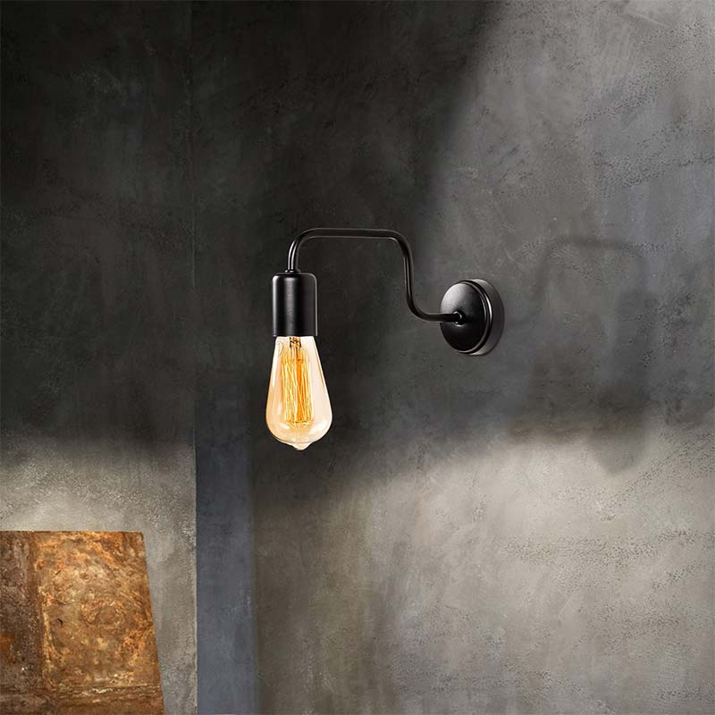 Wall lamp PWL-0053 pakoworld Ε27 black color 28x4x11cm