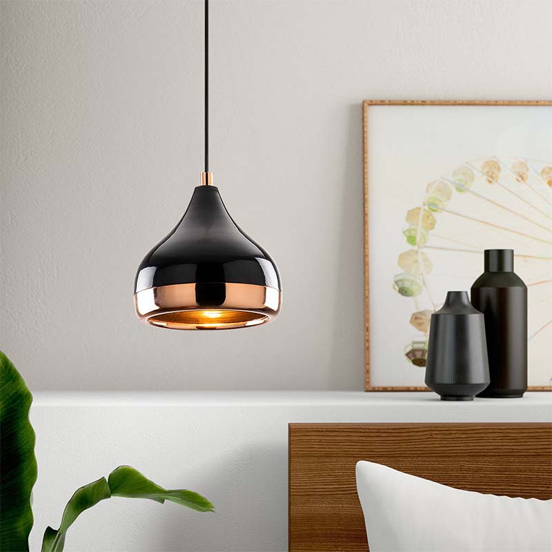 Ceiling light Elprecious pakoworld E27 in black-bronze color D17x112cm