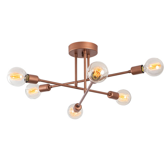 Ceiling light PWL-0102 pakoworld Ε27 in cooper matte color D64x30cm