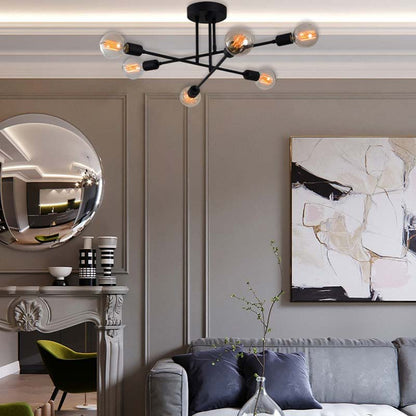 Ceiling light PWL-0102 pakoworld Ε27 in black color D64x30cm