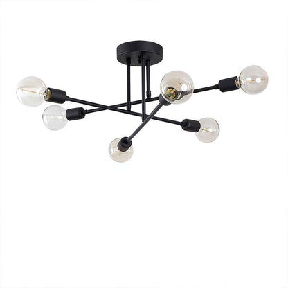Ceiling light PWL-0102 pakoworld Ε27 in black color D64x30cm